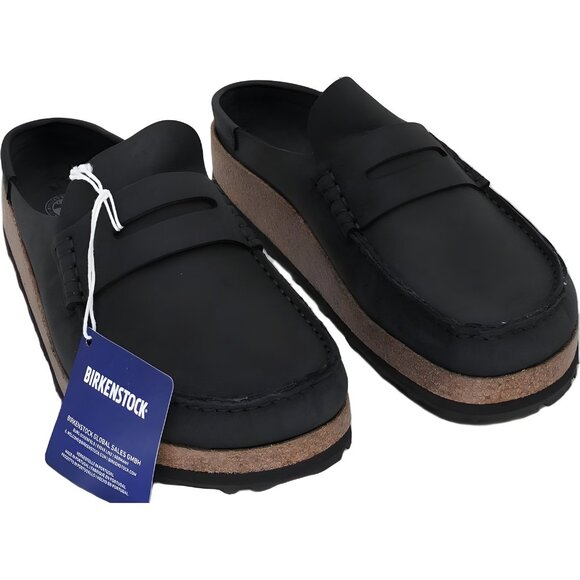Birkenstock Shoes - Birkenstock Naples Clog Slip-On Black Oiled Leather Women US 10 EU 41